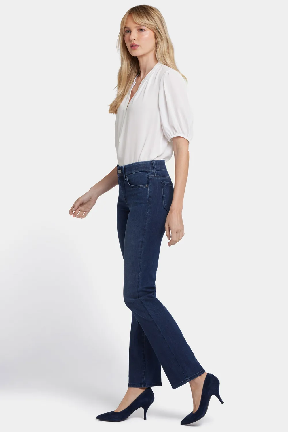 NYDJ Waist-Match Marilyn Straight Jeans Basin
