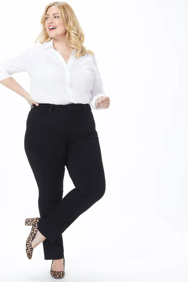 NYDJ Marilyn Straight Jeans Schwarz Plus Size