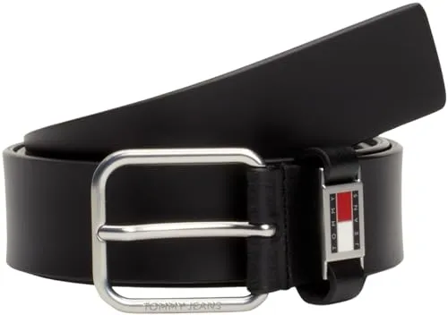 Tommy Jeans Scanton 3,5 cm Herren Gürtel Leder Schwarz