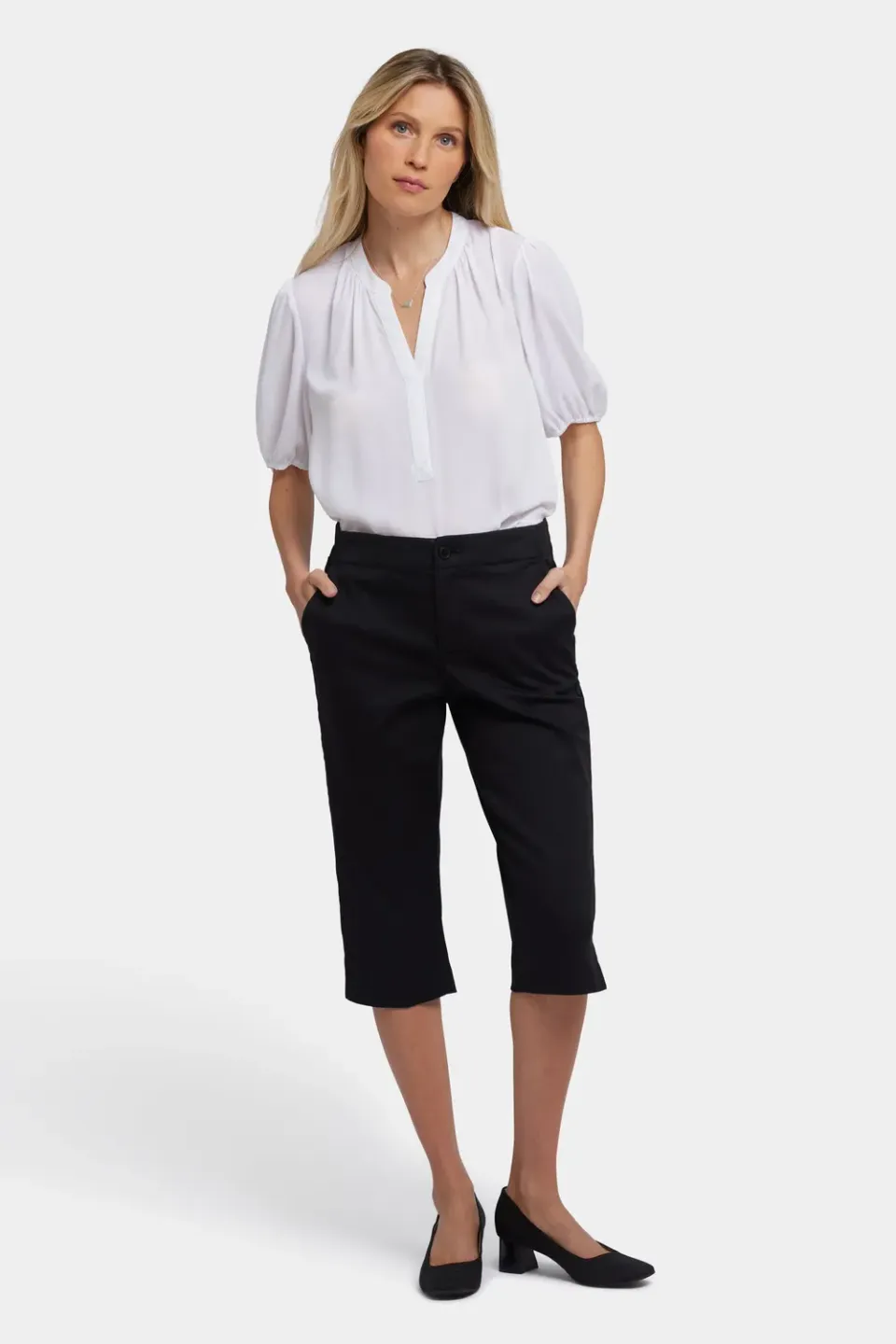 NYDJ Payton Pedal Pushers Caprihose Schwarz Slim
