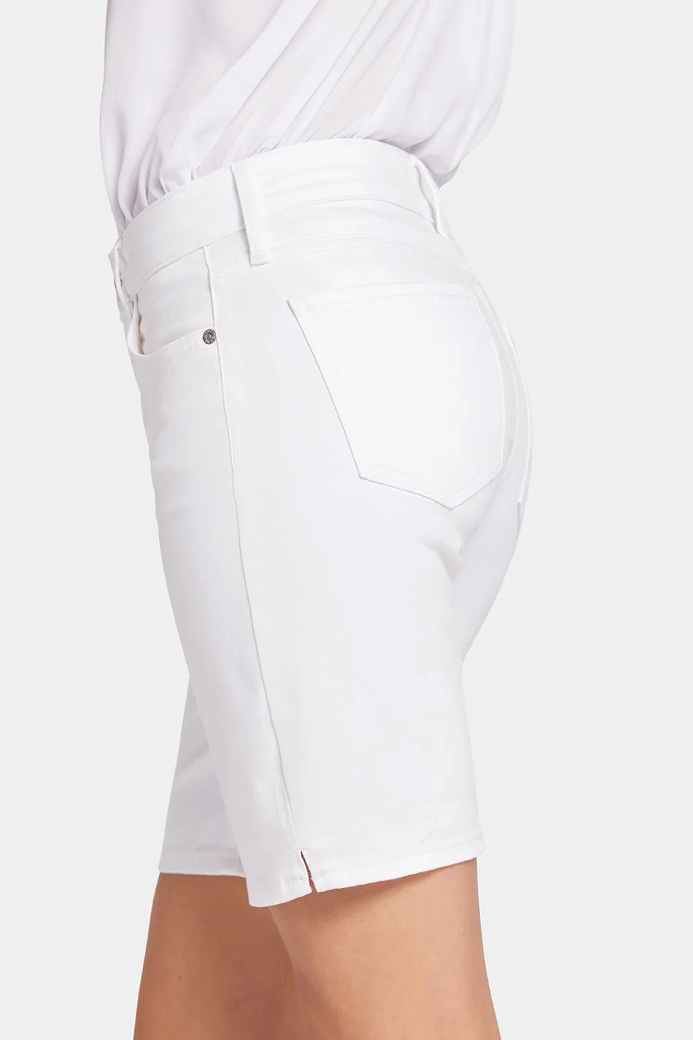 NYDJ Ella Denim Shorts Petite Optic White