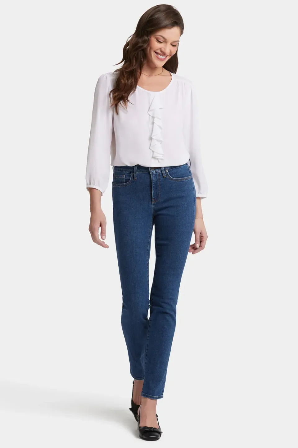 NYDJ Sheri Slim Jeans Batik Blue blau schmal