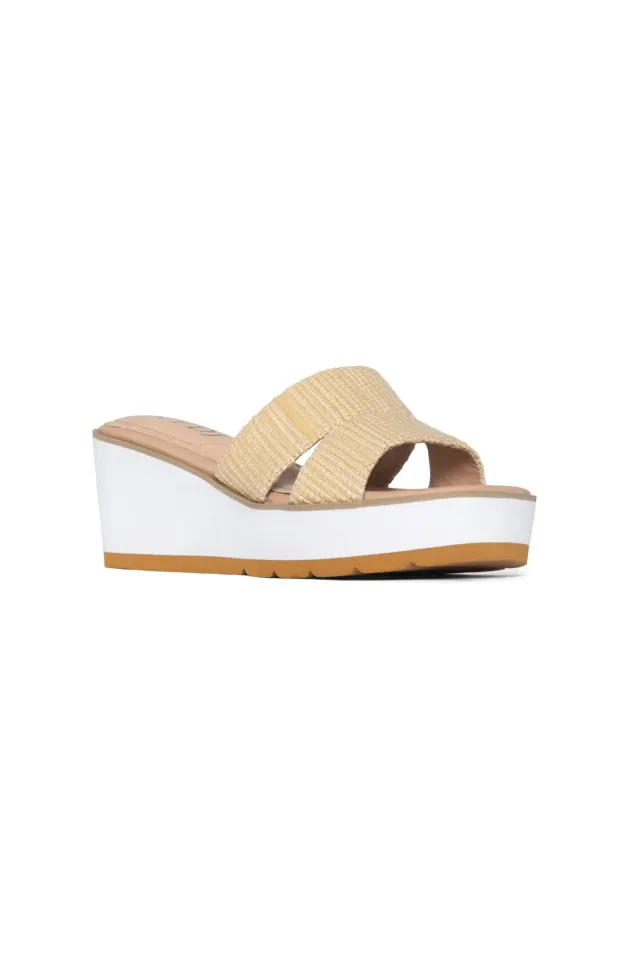 NYDJ Raizy Keilsandalen Ecru Plateau bequem