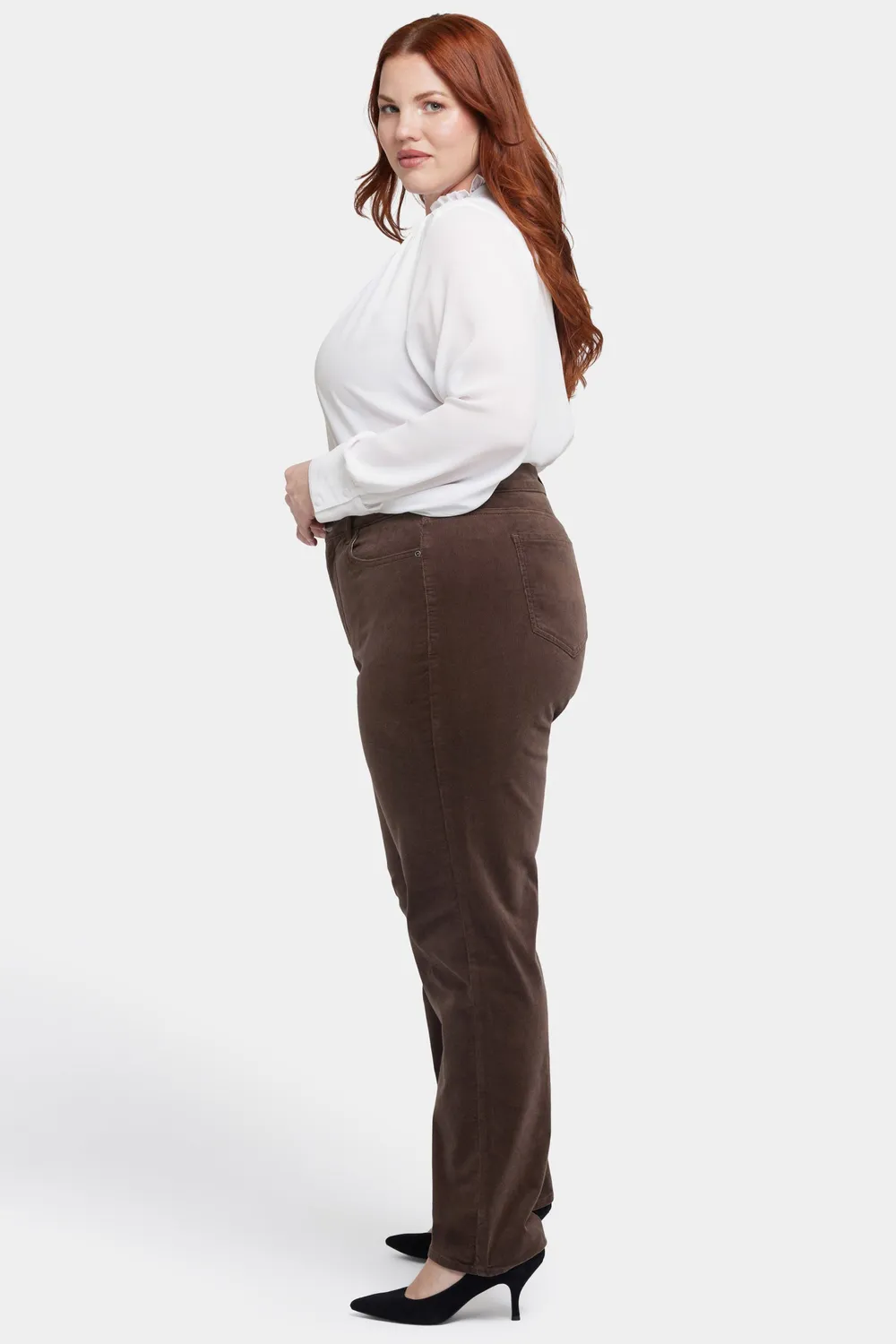 NYDJ Marilyn Straight Cordhose Coffee Bean braun