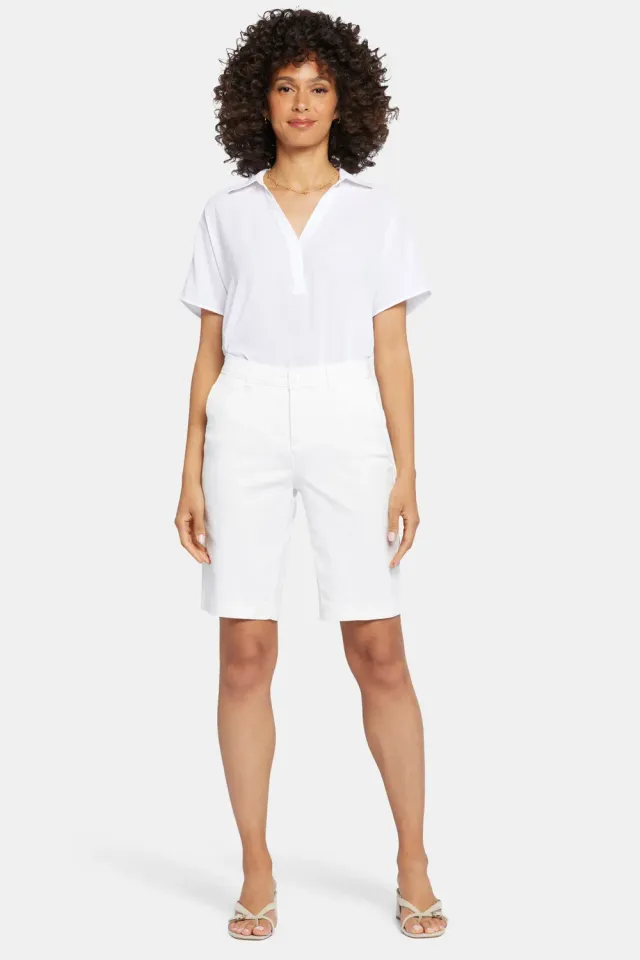 NYDJ Bermuda Shorts Petite Optic White weiß Twill