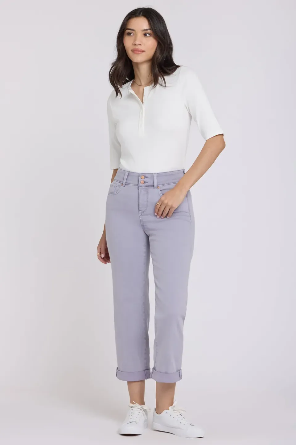 NYDJ Bailey Straight Crop Jeans Vintage Lavender