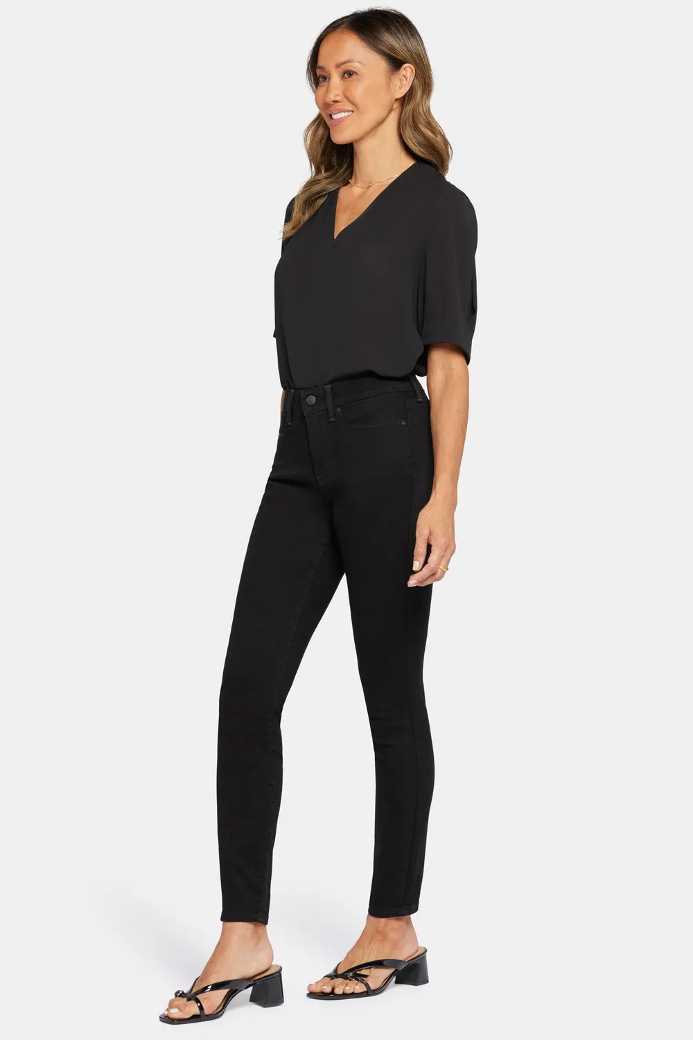 NYDJ Ami Skinny Petite Jeans Schwarz figurformend