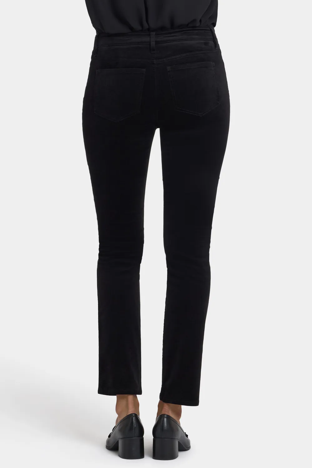 NYDJ Sheri Slim Hose Schwarz Velveteen schmal
