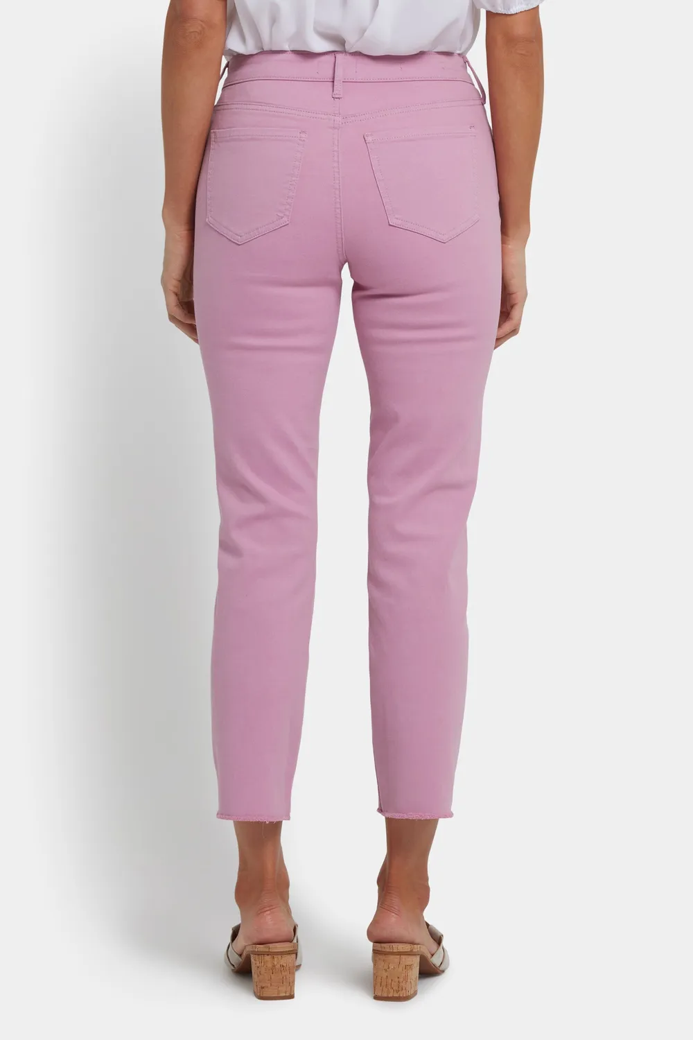 NYDJ Sheri Slim Ankle Jeans Rosa Fransensaum