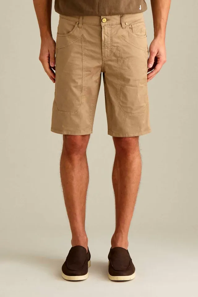 Jeckerson Jayden Slim Fit Bermuda beige Zement Stretch
