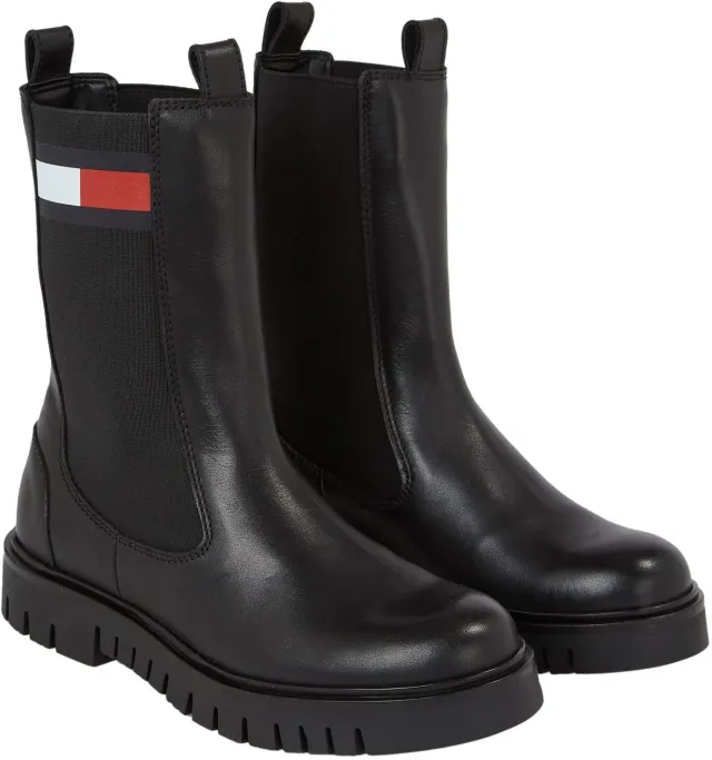 Tommy Jeans TJW Long Chelsea Boot Damen Stiefel 39 Schwarz