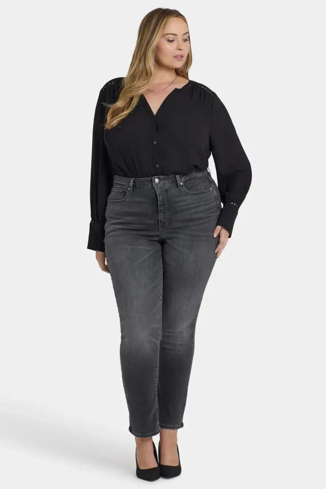 NYDJ Sheri Slim Jeans Gloomy Marais Grau Plus
