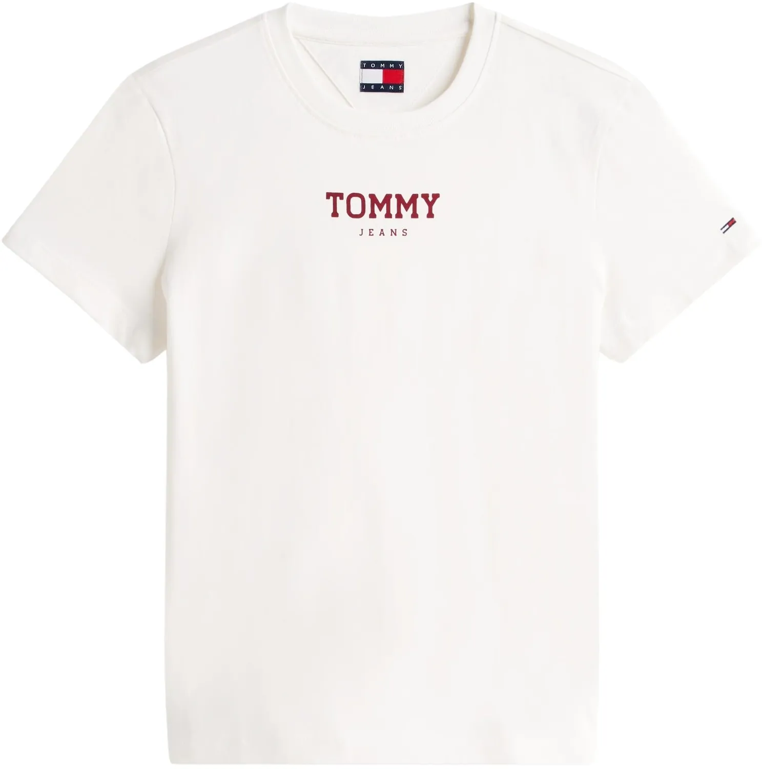 Tommy Jeans Essential T-Shirt XL Ecru Rundhals Baumwolle