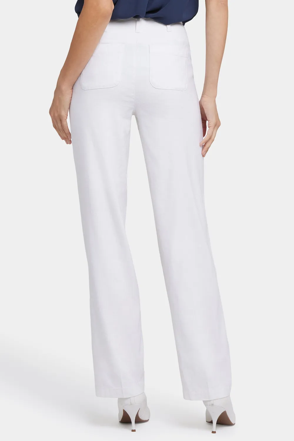 NYDJ Marilyn Straight Hose Optic White Leinen Gr 00-18
