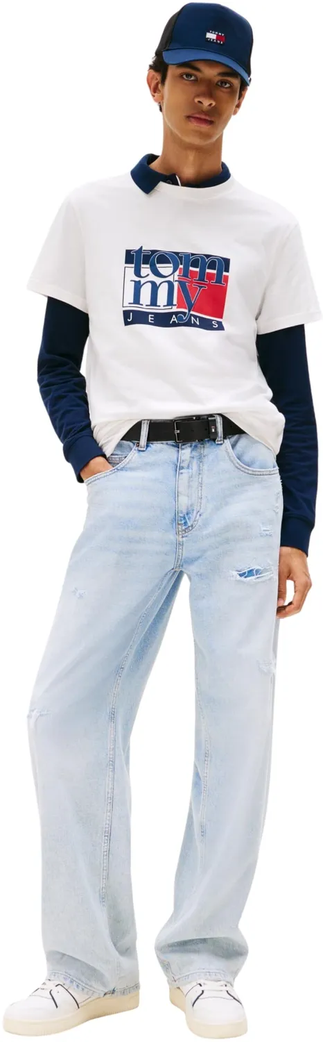 Tommy Jeans TJM Slim RWB Flag Tee T-Shirt Herren Slim