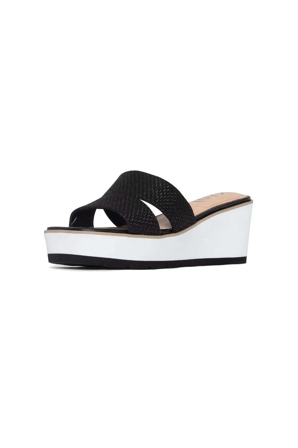 NYDJ Raizy Keilsandalen Schwarz Jute Slip-on