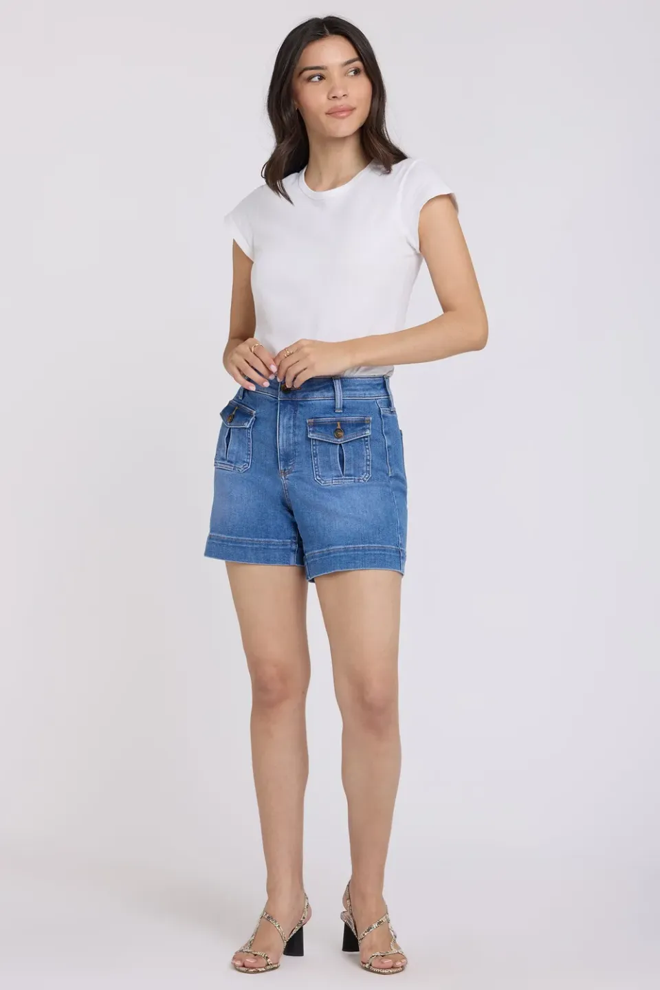 NYDJ Berkyn Relaxed Shorts Blue Paradise