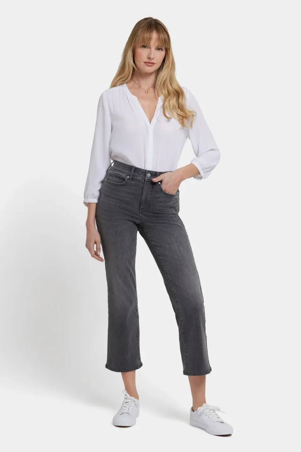 NYDJ Marilyn Straight Ankle Jeans Chateau Grau