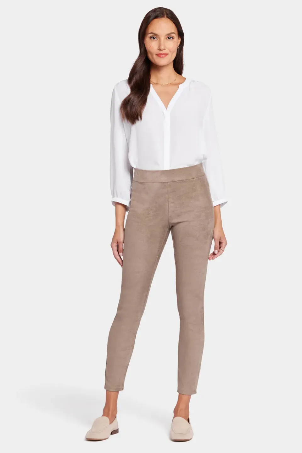 NYDJ Basic Legging Hose Saddlewood Wildleder-Optik