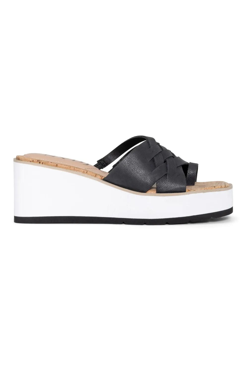 NYDJ Reesie Wedge Sandalen Schwarz Leder