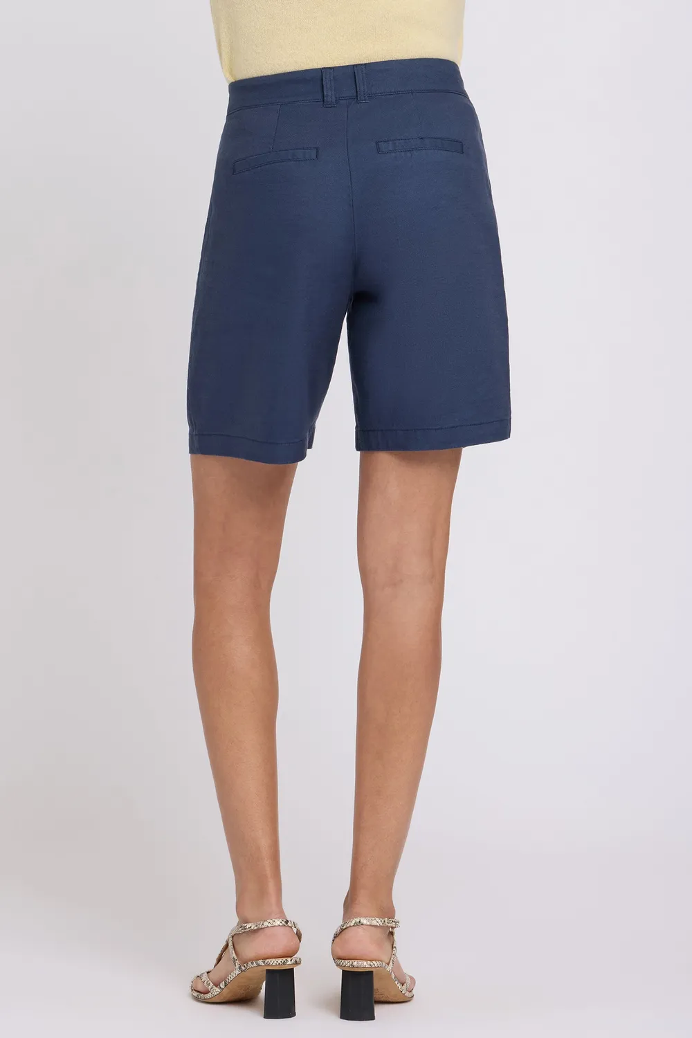 NYDJ Relaxed Petite Shorts Oxford Navy Leinen