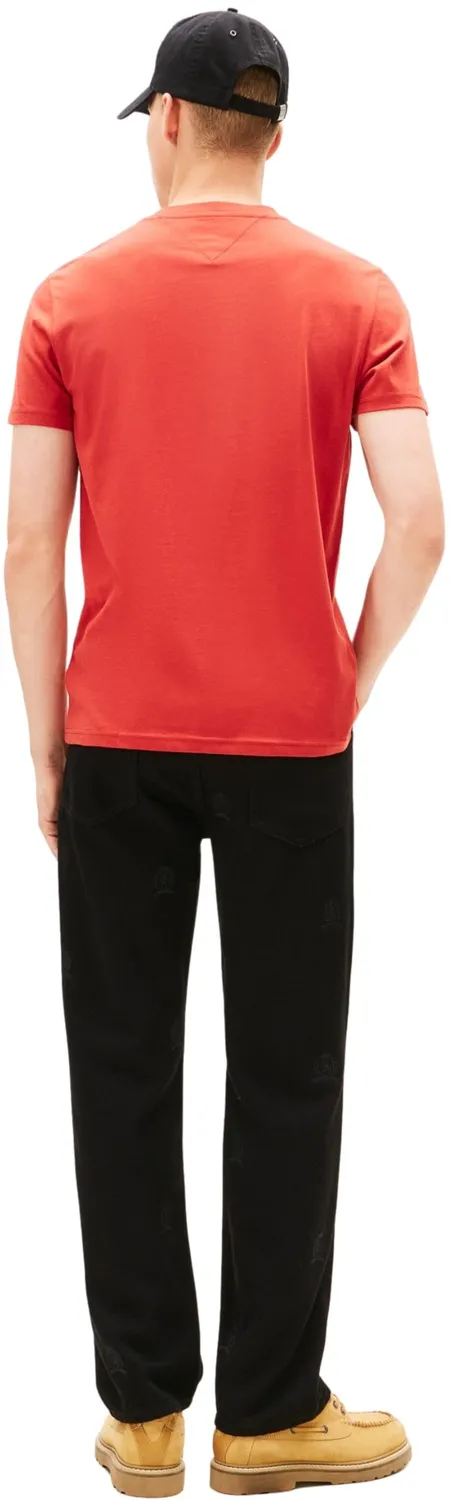 Tommy Jeans Linear Chest Herren T-Shirt Slim Schwarz M