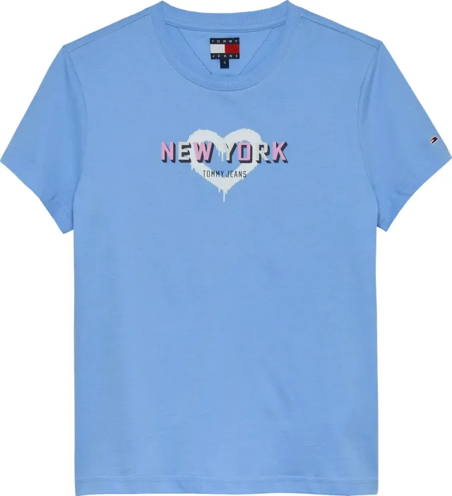 Tommy Jeans TJ X NYC T-Shirt Damen S Blau Rundhals