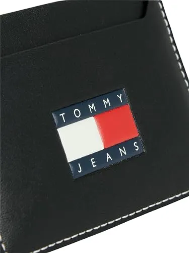 Tommy Jeans Heritage Kartenetui Schwarz klein Leder-Optik