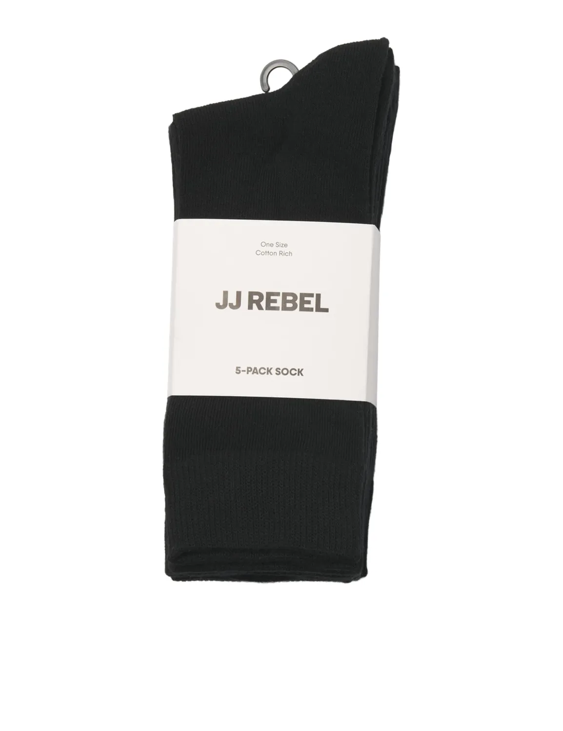 JJ Rebel Socken Herren schwarz 5er Pack Baumwolle
