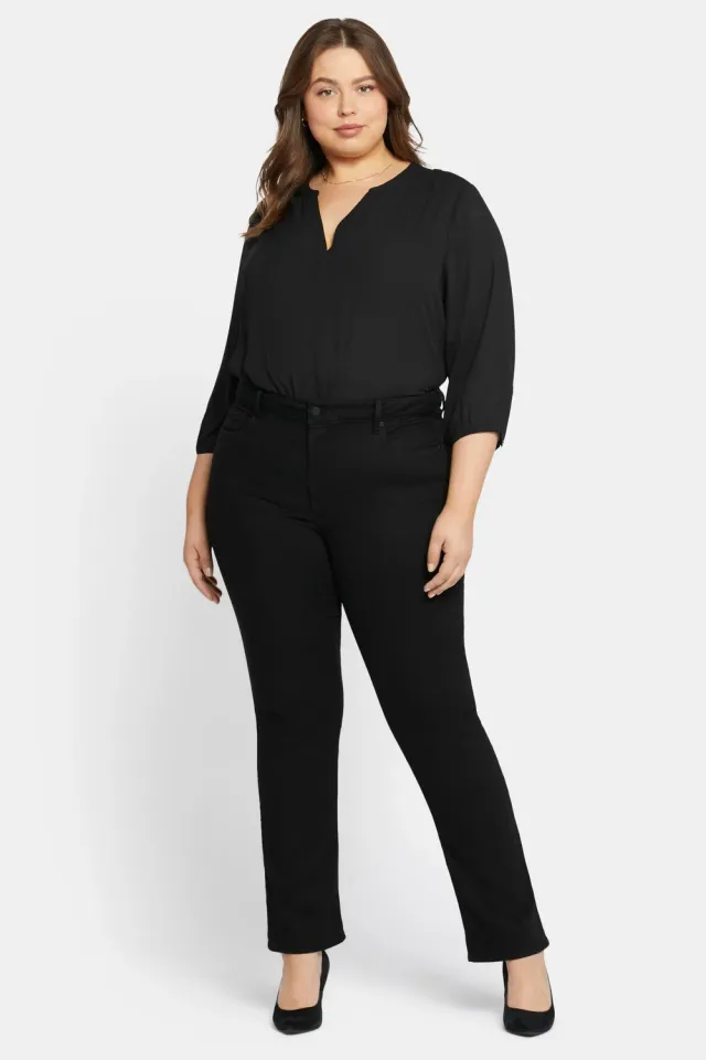 NYDJ Marilyn Straight Jeans Plus Black schwarz