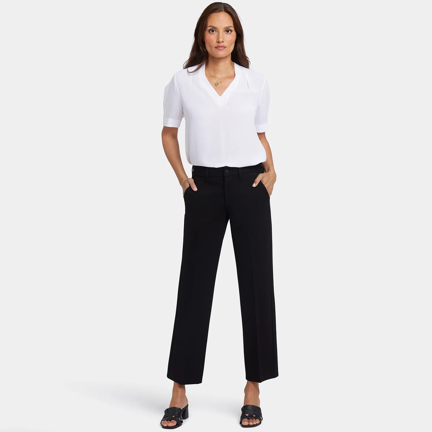 NYDJ Straight Trouser Hose Schwarz gerade