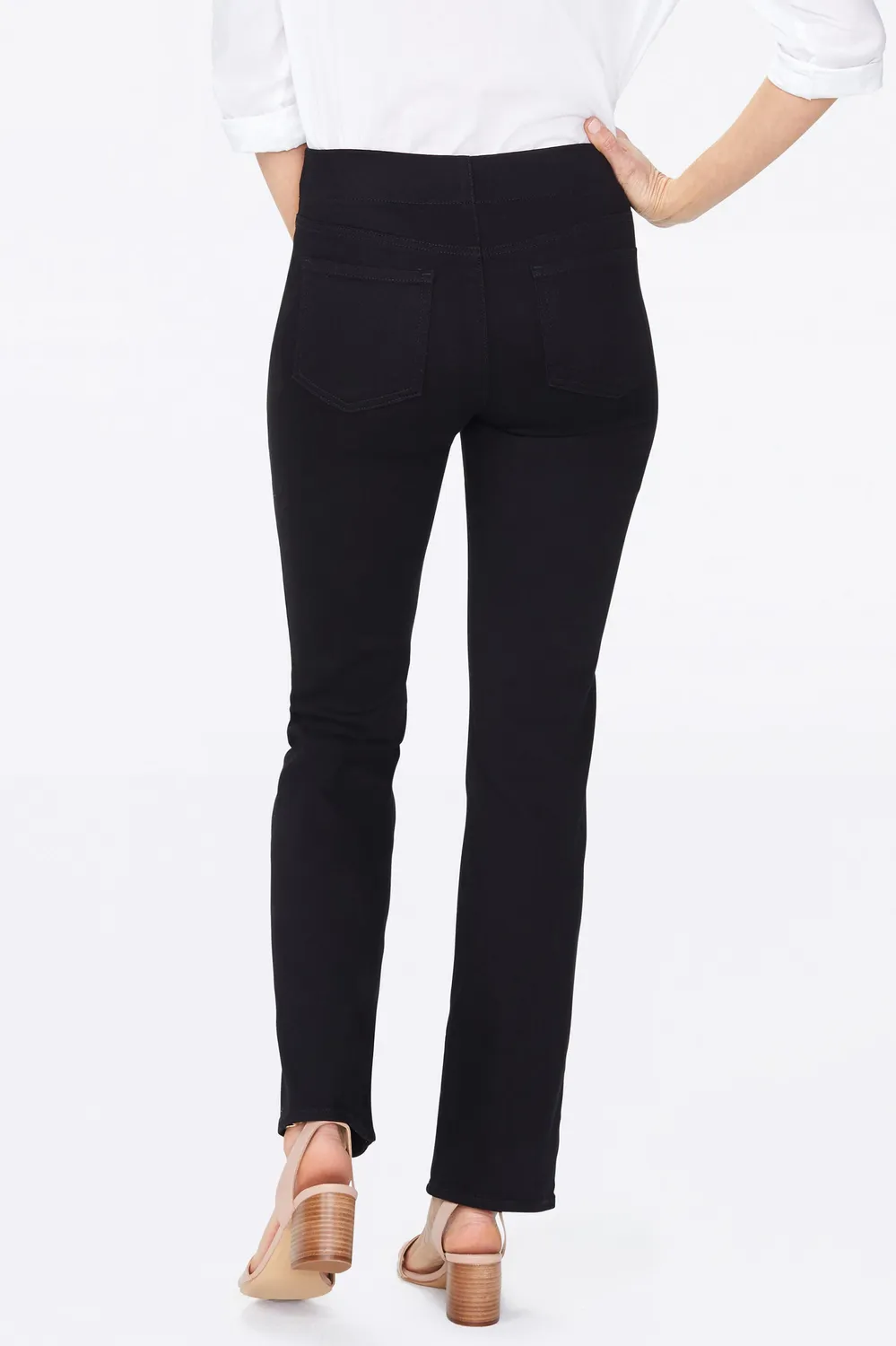 NYDJ Marilyn Straight Pull-On Jeans Schwarz