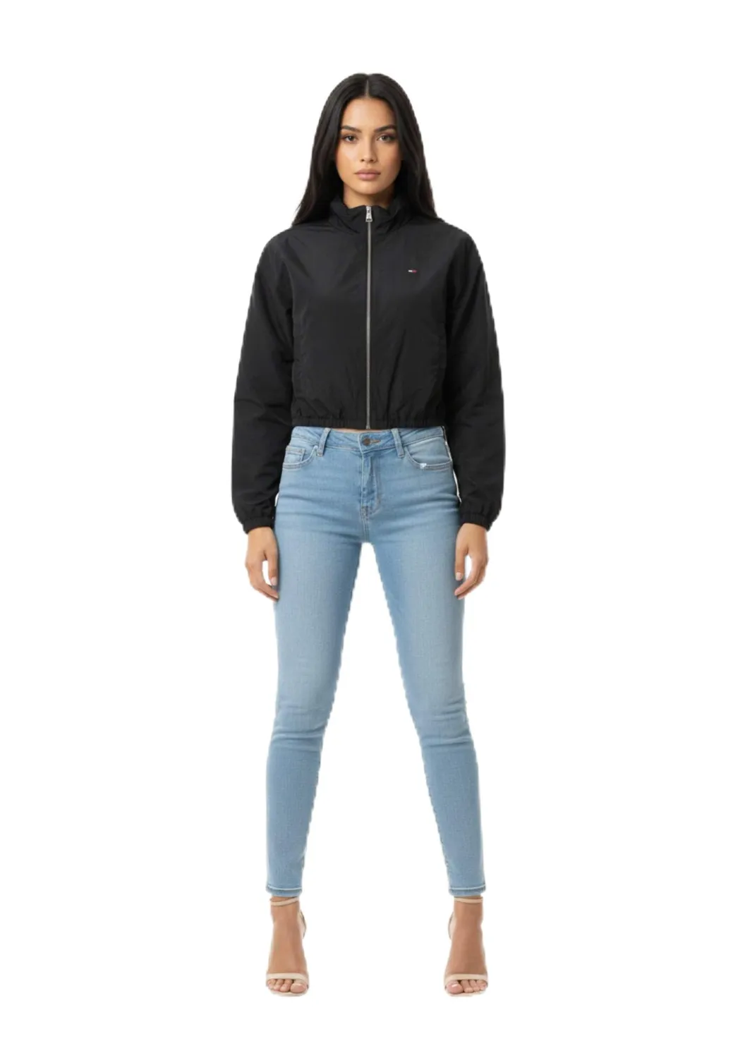Tommy Jeans TJW Tie Side High Neck DW0DW22325 Jacke Schwarz M