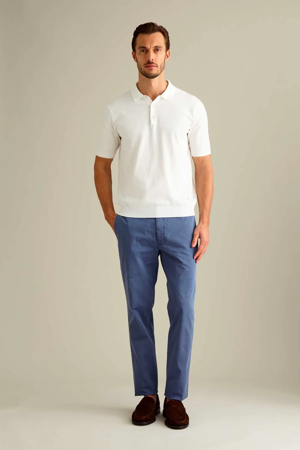 Jeckerson Jack Chino Slim Fit mittelblau Sateen