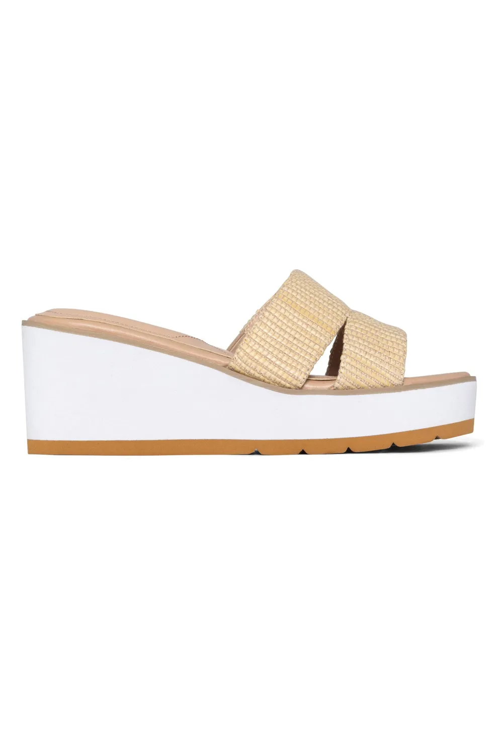 NYDJ Raizy Keilsandalen Ecru Plateau bequem