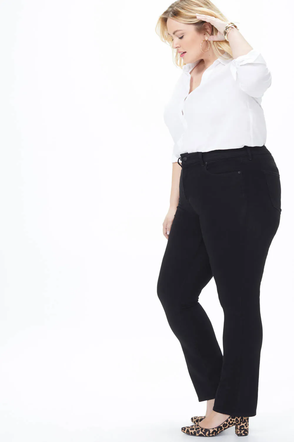 NYDJ Marilyn Straight Jeans Schwarz Plus Size
