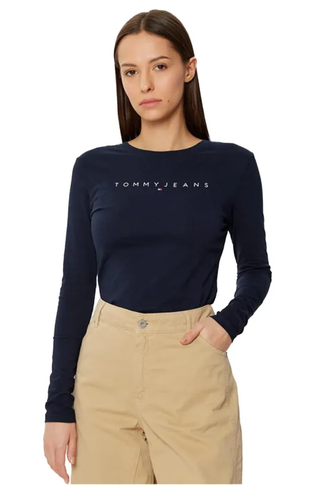 Tommy Jeans TJW Slim Linear Tee DW0DW19434 Langarmshirt Baumwolle