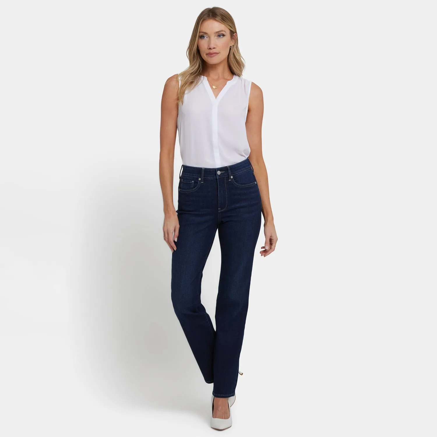 NYDJ Marilyn Straight Jeans Tall Midnight Breeze dunkelblau
