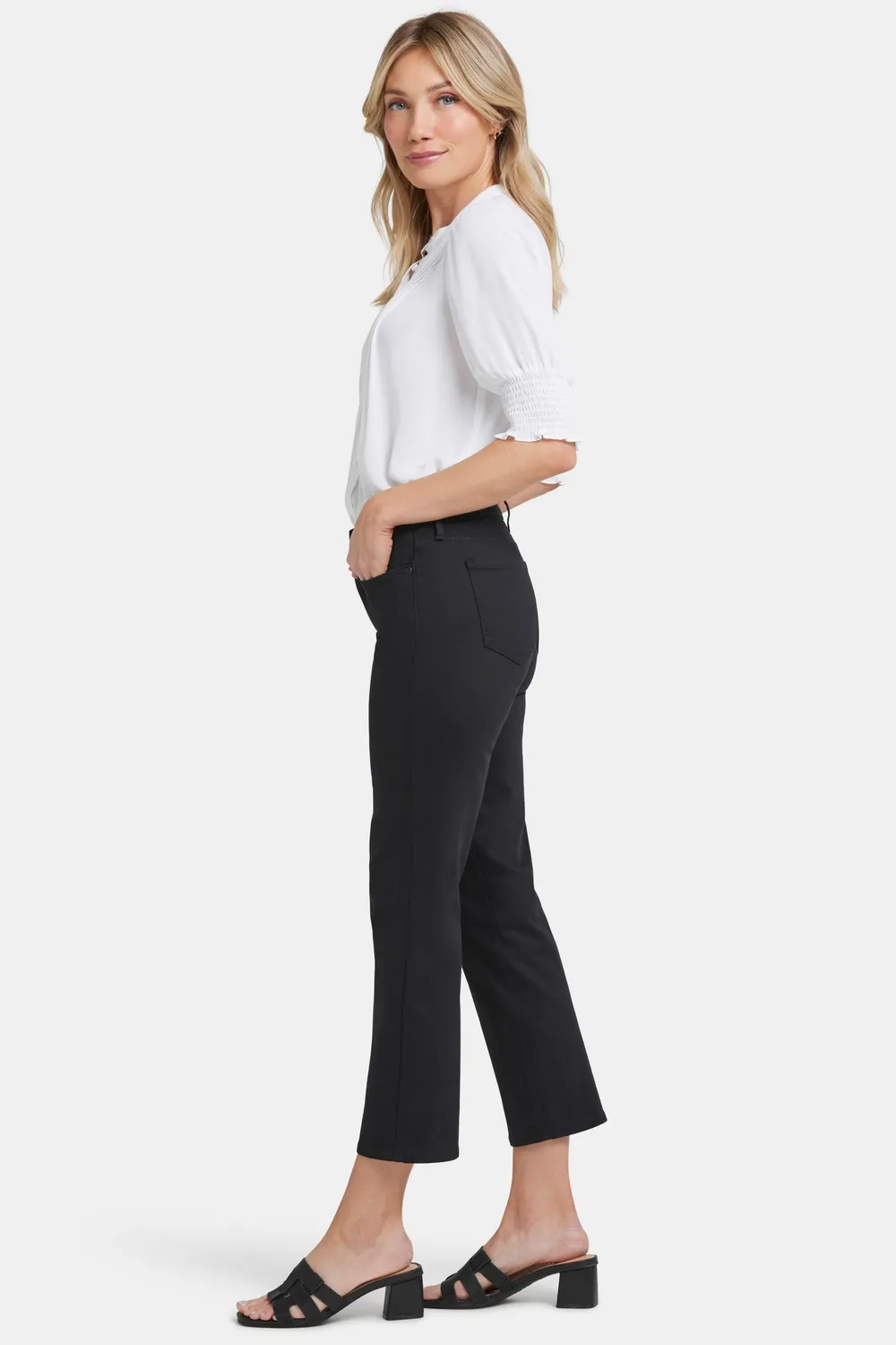NYDJ Marilyn Straight Ankle Jeans Schwarz High-Stretch