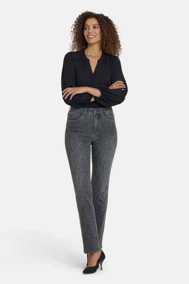 NYDJ Marilyn Straight Jeans Grey Daniela Ditsy geblümt