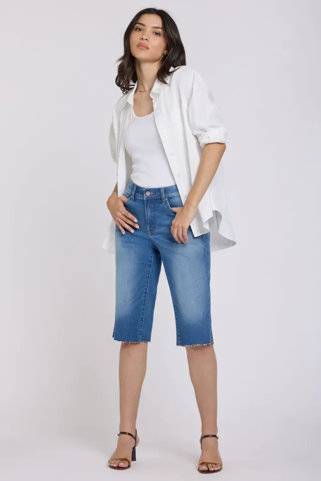 NYDJ Kristie 80s Bermuda Shorts Petite Pacifica Blau