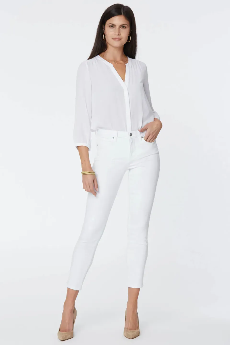 NYDJ Alina Skinny Ankle Jeans Optic White