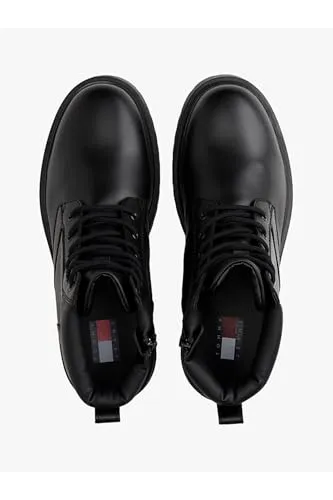 Tommy Jeans Mid Boot Schnürstiefel Schwarz 41 Leder