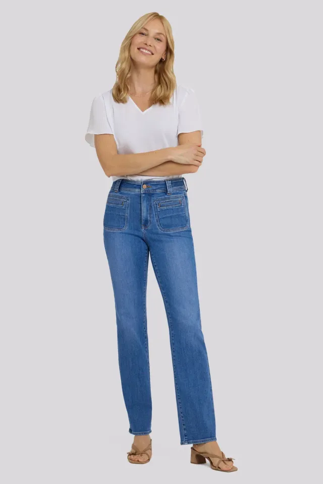 NYDJ Marilyn Straight Jeans Blue Paradise Denim