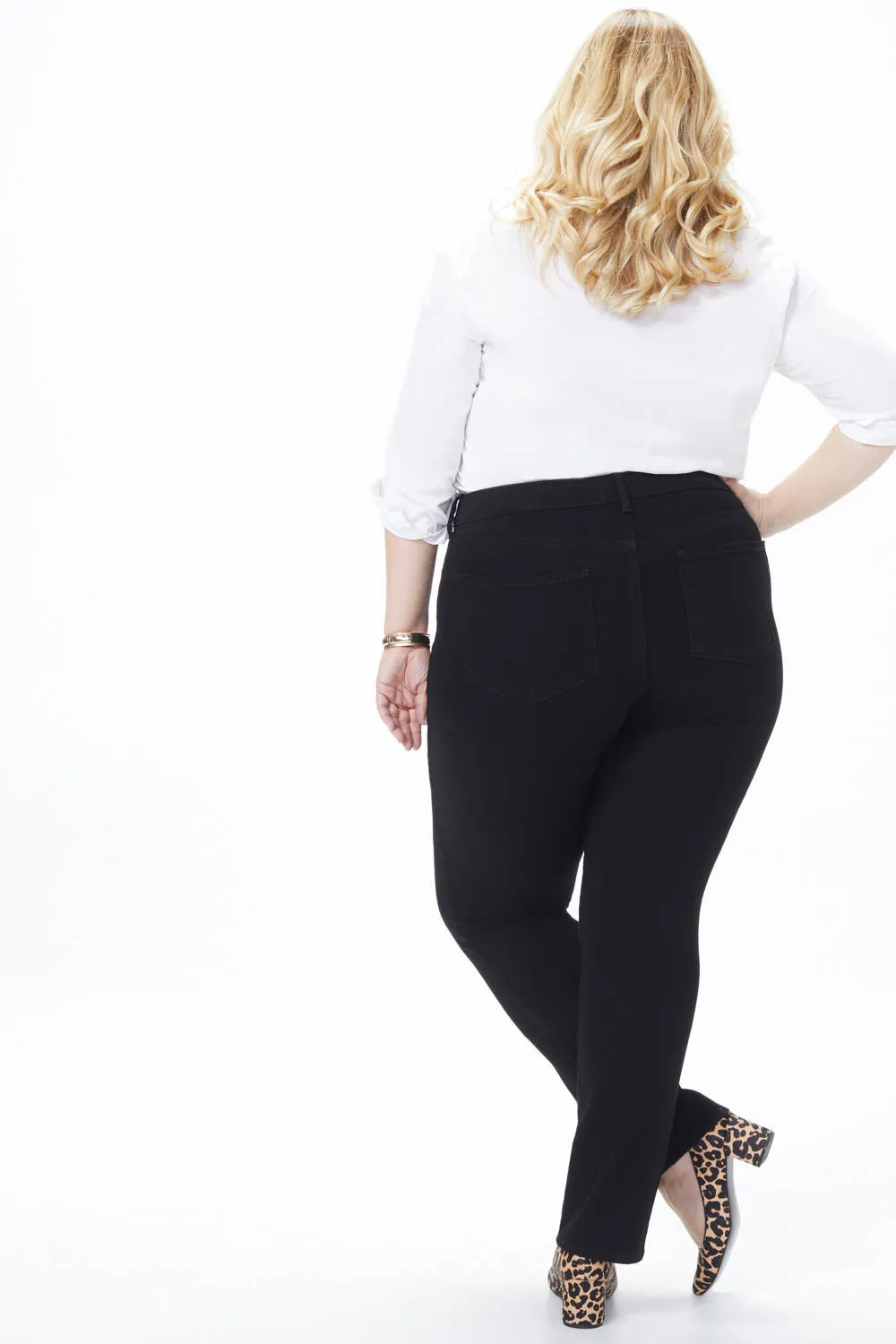 NYDJ Marilyn Straight Jeans Schwarz Plus Size