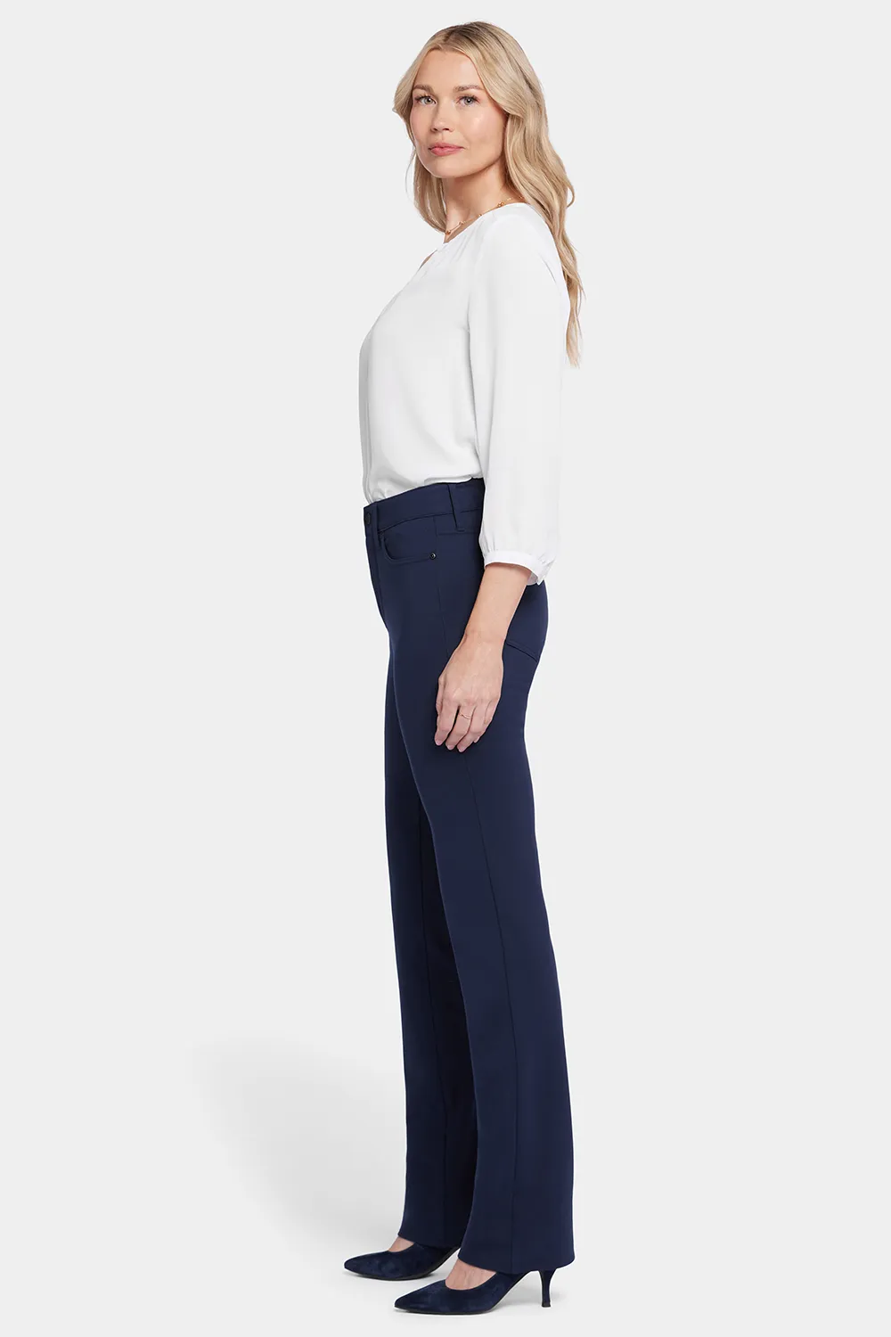 NYDJ Marilyn Straight Hose Petite Oxford Navy formend
