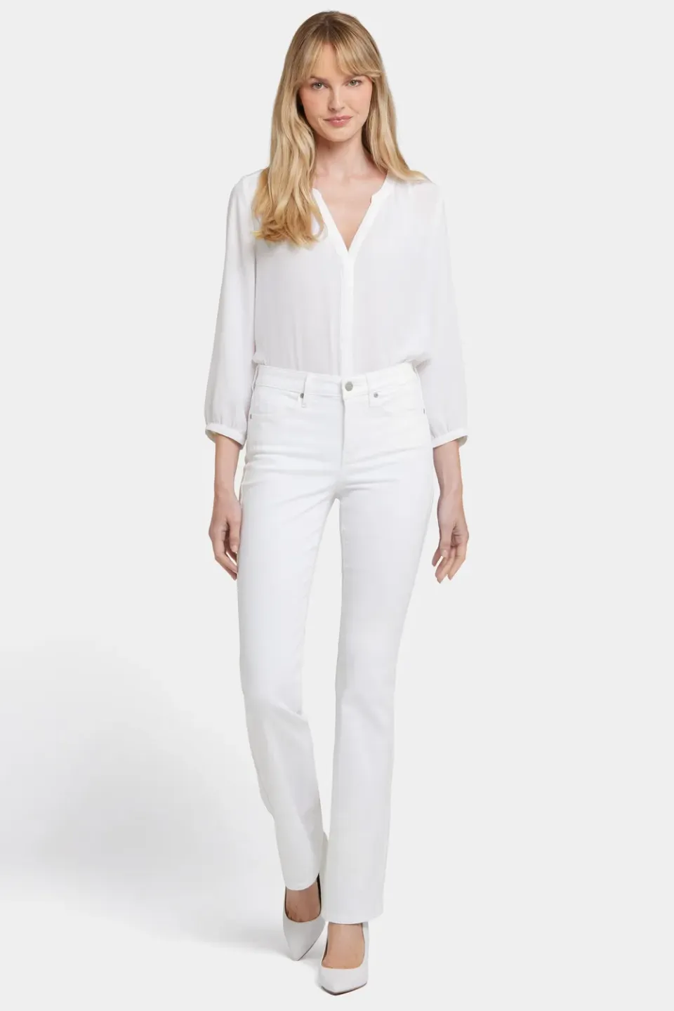 NYDJ Barbara Bootcut Jeans Optic White Weiß