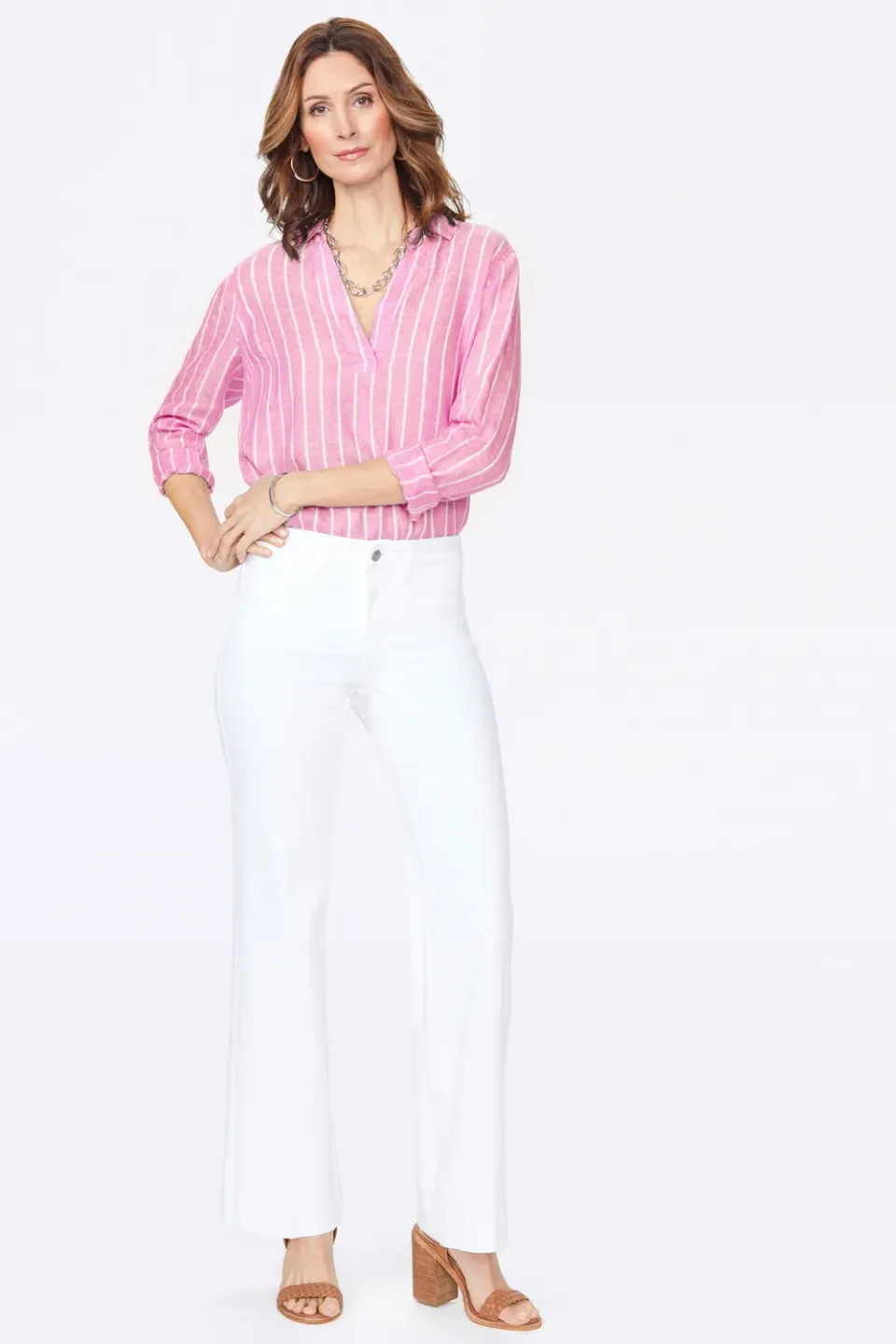 NYDJ Teresa Trouser Jeans Optic White mit Weitbein