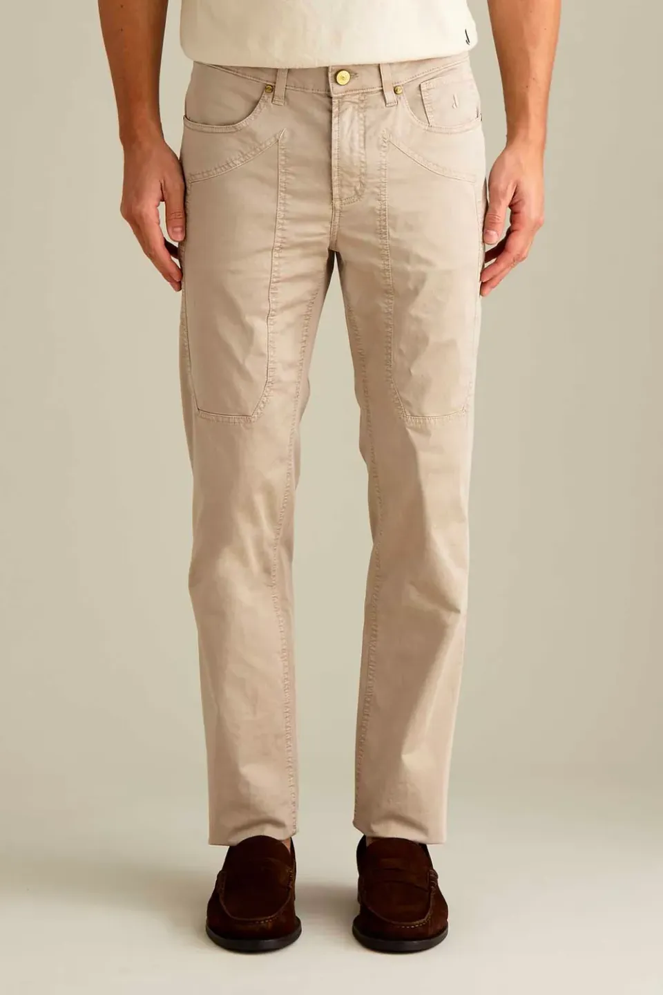 Jeckerson John Slim Fit Hose beige Satin-Optik