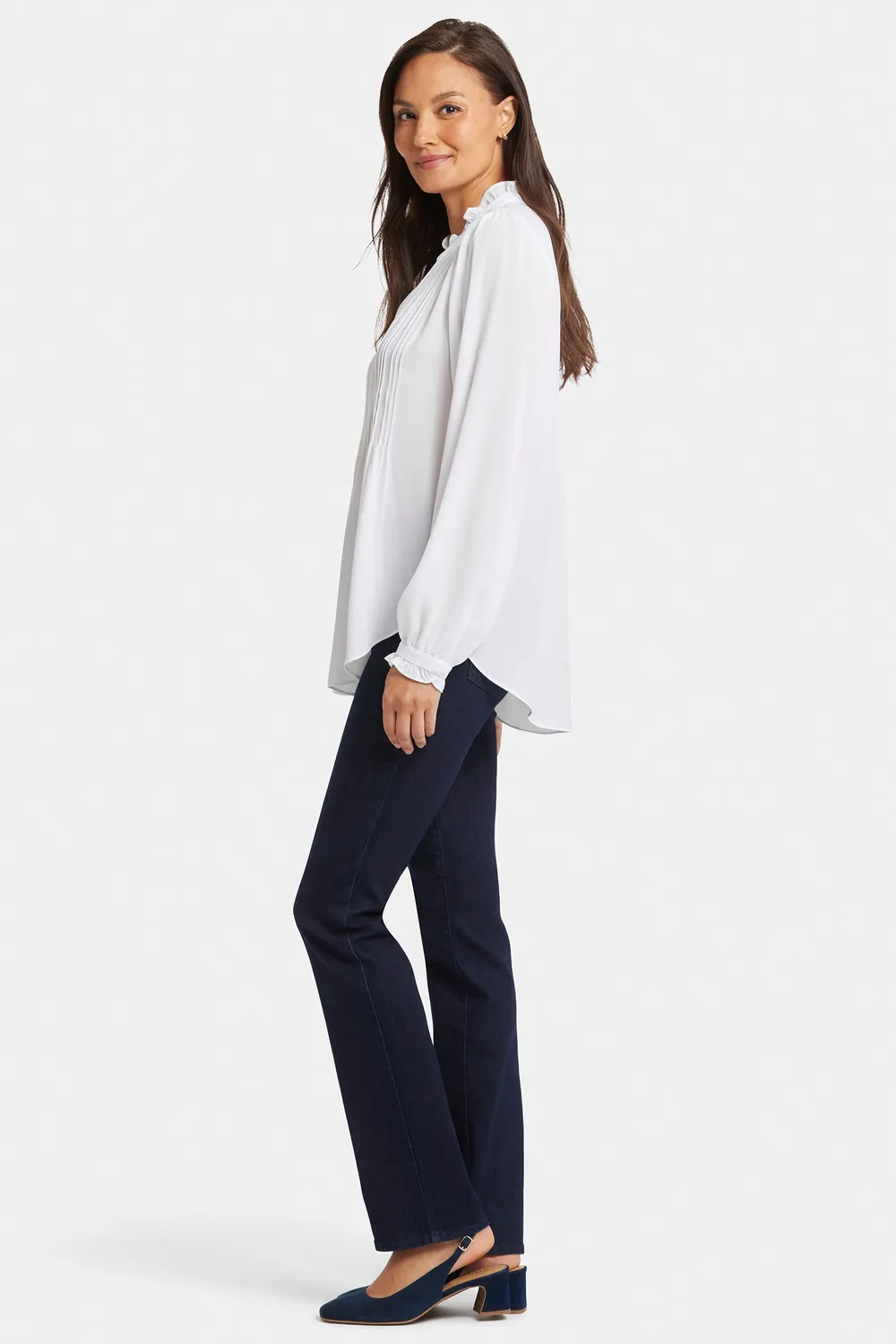 NYDJ Pleated Front Tunika Optik Weiß